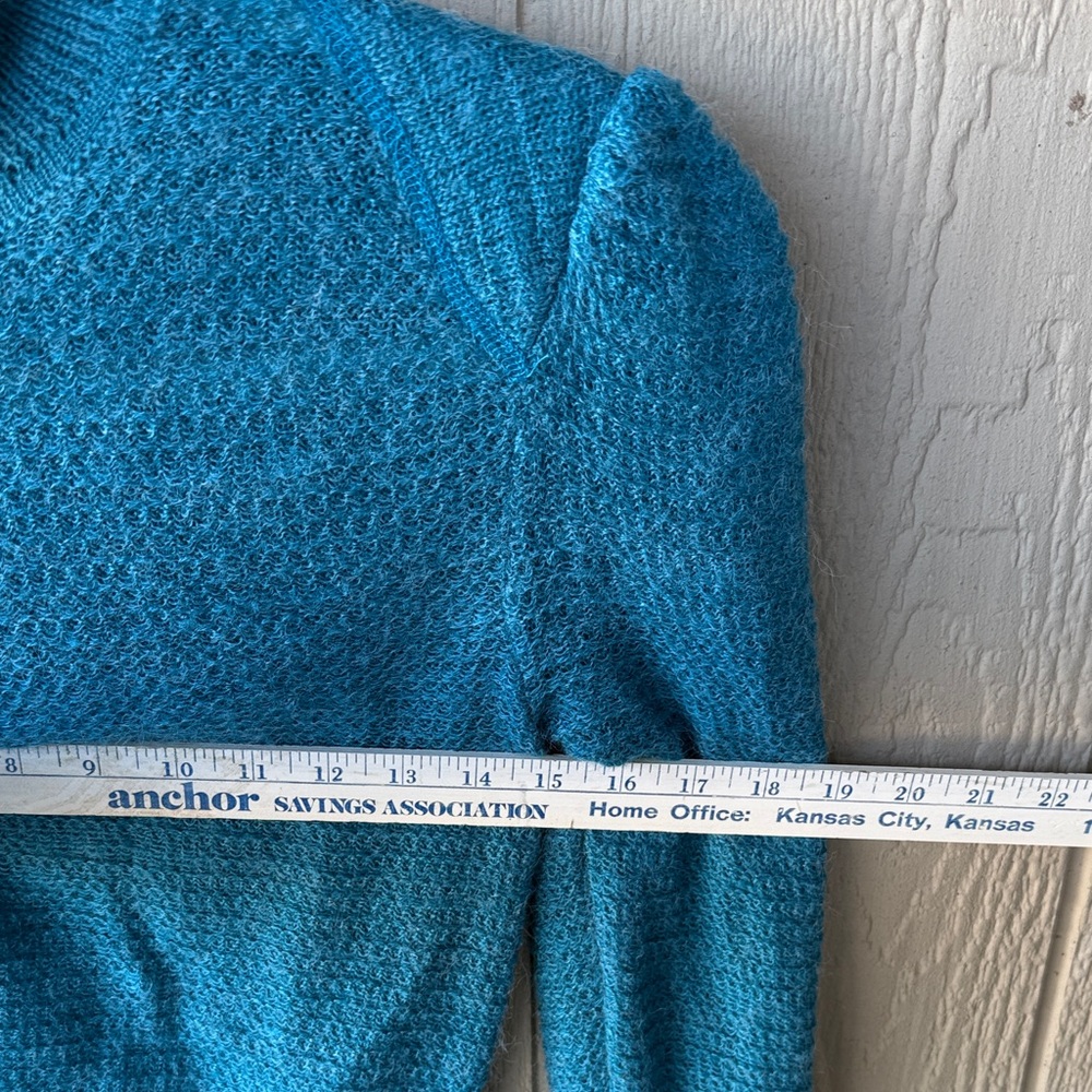 Vintage Teal Blue Turtleneck Sweater - Picture 10 of 10
